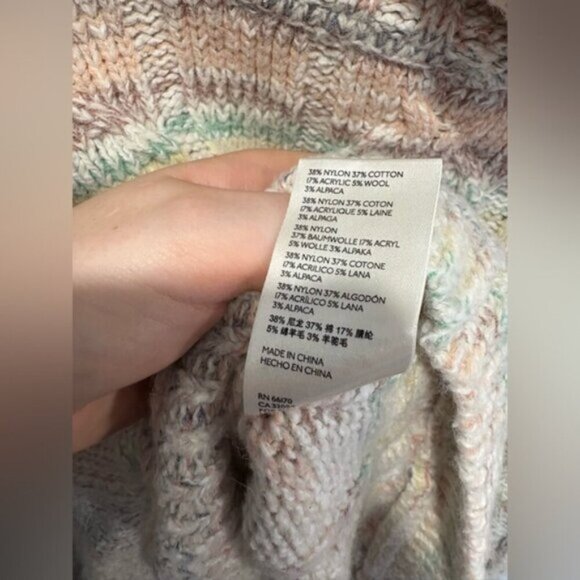 Free People Popsicle Marled Turtleneck Pullover Sweater Size M - Picture 9 of 9